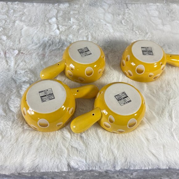 Porcelain Sauce Dishes Chip & Dip Sets Mini Dip Bowl Set with Handle set of 4 - Picture 7 of 13